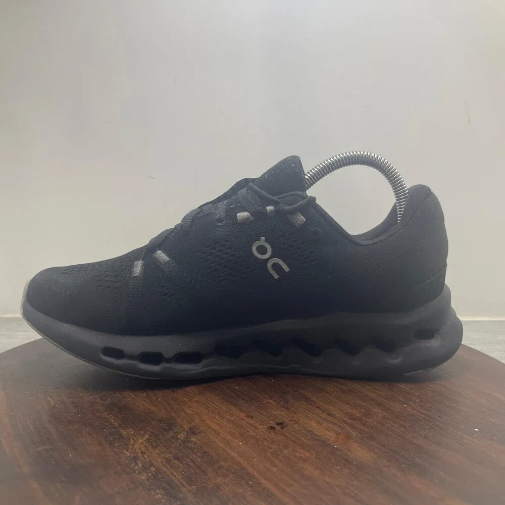 On Cloudsurfer Mens Size 7.5 All Black Athletic Running Walking Shoes Sneakers